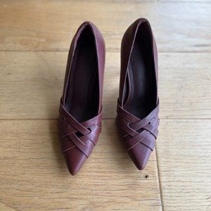 Stiletto High Heels Pumps Pointed Toe Criss Cross Dress Shoes